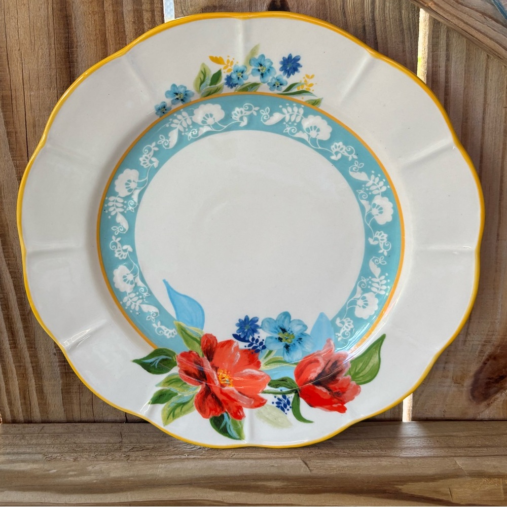 Pioneer Woman Spring Bouquet Stoneware Dinner Plate Size 11”